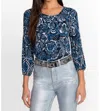 Johnny Was Janie Favorite Puff Sleeve Knit Tee In Feathery Flower In Multi