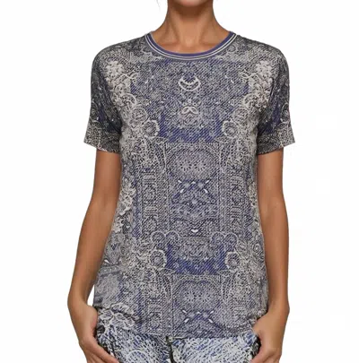 Johnny Was Janie Favorite Short Sleeve Denim Bandana Print In Blue Multi