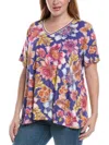 Johnny Was Janie Favorite Short Sleeve V-neck Swing Tee - Plus In Multi
