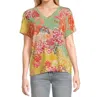 Johnny Was Janie Favorite Short Sleeve V-neck Tee In Charlie In Multi