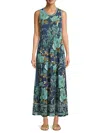 Johnny Was Janie Sleeveless Tiered Dress In Peonee Blue In Multi