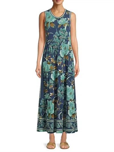 JOHNNY WAS JANIE FAVORITE SLEEVELESS DRESS IN BLUE