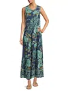 Johnny Was Janie Sleeveless Tiered Dress In Peonee Blue In Multi