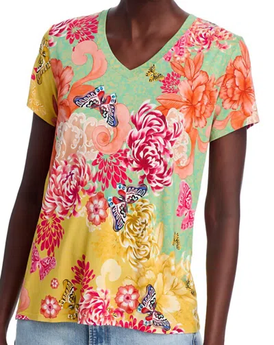 Johnny Was Janie Ss Print Tee In Charli In Multi