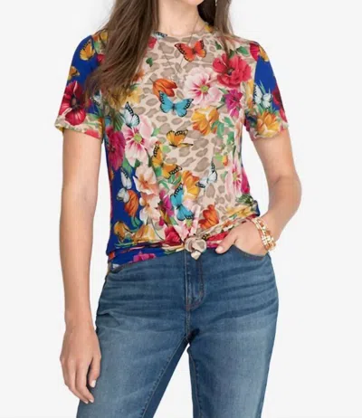 Johnny Was Mayflower Favorite S/s Crew Neck Swing Tee In Multi