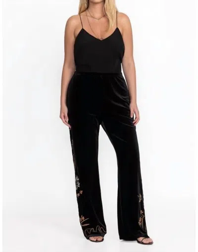 Johnny Was Jenai Stretch Velvet Baby Boot Legging - Plus In Black