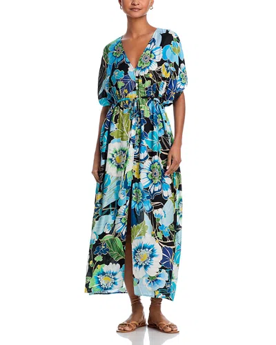 Johnny Was Jenn Drawcord Kaftan Cover Up In Jenn Print