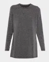 Johnny Was Jenna Metallic Rib Knit Tunic In Black