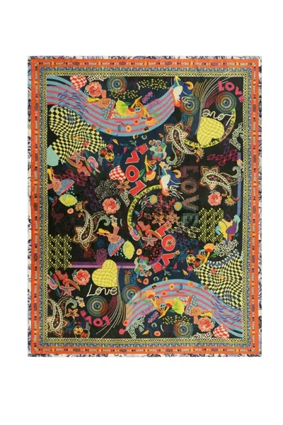 Johnny Was Jenny Ground Travel Blanket In Black Multi