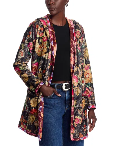 Johnny Was Joan Open Faux Shearling Jacket In Multi