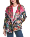 Johnny Was Joan Wrap Binded Reversible Sherpa Jacket In Multi