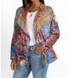Johnny Was Joan Wrap Binded Sherpa Jacket In Mayborn Scarf In Red