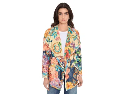 Johnny Was Joan Wrap Binded Sherpa Jacket (reversible) In Burgundy