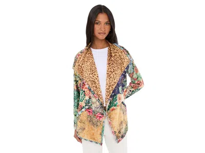 Johnny Was Joan Wrap Binded Sherpa Jacket (reversible) Women's Clothing Carlina Scarf: Xs In Multi