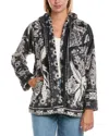Johnny Was Joan Zip Hoodie Sherpa Jacket In Black