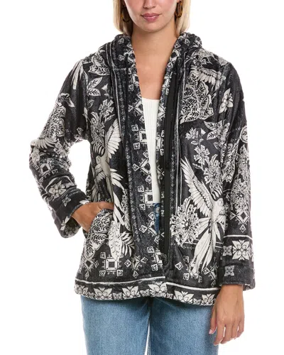 Johnny Was Joan Zip Hoodie Sherpa Jacket In Multi