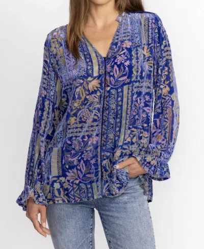 Johnny Was Joasie Burnout Blouse In Blue In Purple