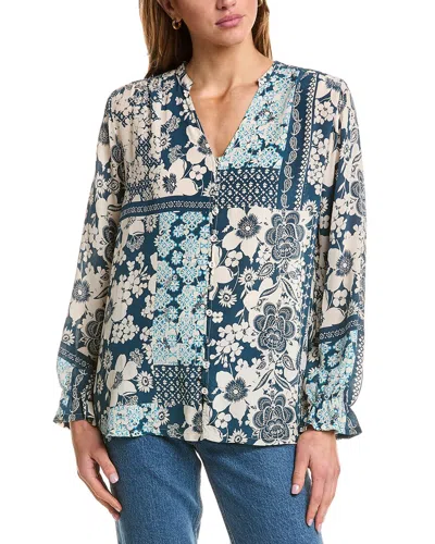 Johnny Was Joasie Silk Blouse In Blue