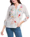 Johnny Was Joele Ruffle Field Blouse In White