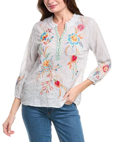 Johnny Was Joele Ruffle Field Blouse In White