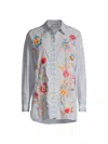 Johnny Was Joelle Bias Yoke Tunic In Stripe In Multi