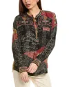 Johnny Was Johhny Was Ozee Embroidered Silk Blouse In Black