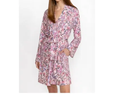 Johnny Was Jonesy Sleep Robe In Floral Pink In Multi