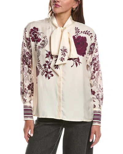 Johnny Was Jornada Silk-blend Blouse In Neutral
