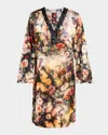 Johnny Was Judith Sequin Floral-print Midi Shift Dress