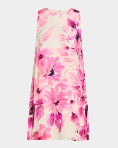 Johnny Was Kaden Sleeveless Floral-print Twill Mini Dress In Auroria