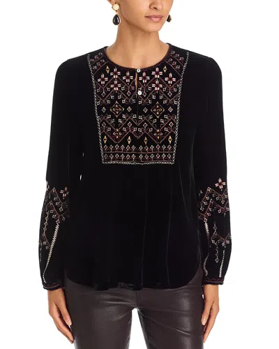 Johnny Was Kadir Embroidered Blouse In Black