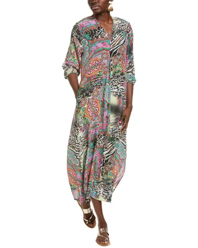Johnny Was Kahinu Silk Midi Dress