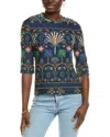 Johnny Was Kaia Mesh T-shirt In Blue