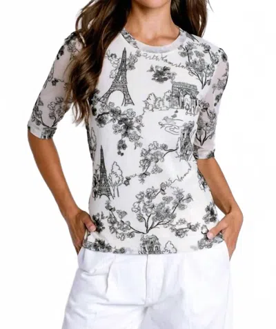 Johnny Was Kaia Mesh Tee Louise In Ecru In White