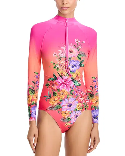 Johnny Was Kairi Long Sleeve Surf Shirt In Pink