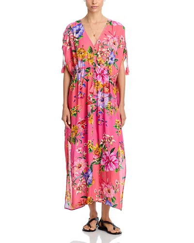 Johnny Was Kairi Swim Cover Up Kaftan In Pink