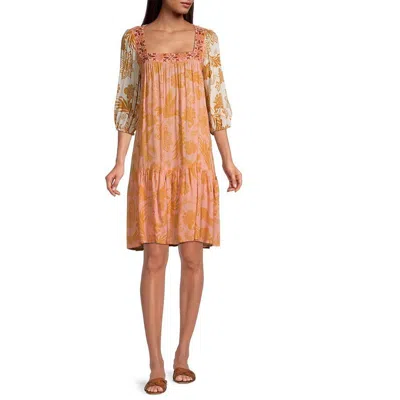 Johnny Was Kalik Mini Dress In Multi In Orange