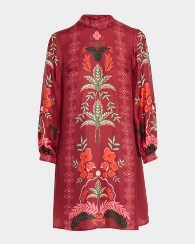 JOHNNY WAS KALOVA PRINTED MOCK-NECK TUNIC DRESS