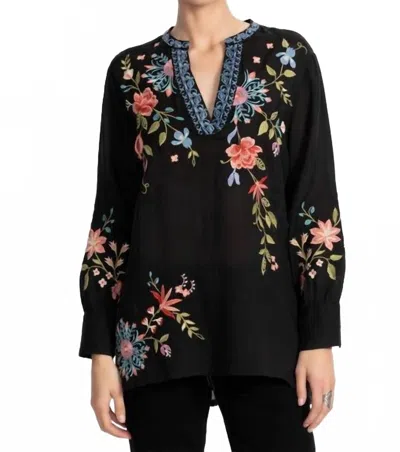 Johnny Was Kamiko Henley Voyager Tunic In Black