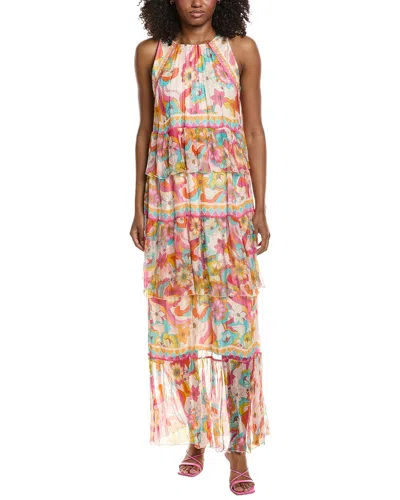 Johnny Was Karina Tiered Silk Maxi Dress In Yellow