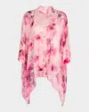 Johnny Was Katia Floral-print Silk Chiffon Blouse In Auroria
