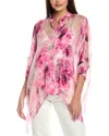 Johnny Was Plus Katia Oversized Silk Blouse In Pink