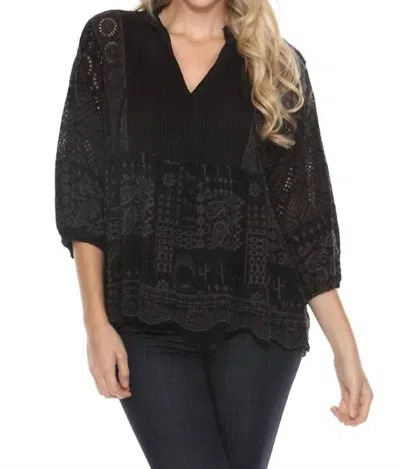 Johnny Was Katrine Blouse Western Paisley In Black