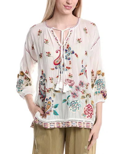 Johnny Was Kendra Blouse In Wht-white