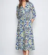 Johnny Was Kiara Matte Jersey Midi Dress In Blue Multi In Multi