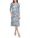 Johnny Was Kiara Matte Jersey Midi Dress In Blue Multi In Blue