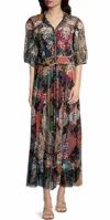 Johnny Was Kiara Patchwork Mesh Dress In Multicolor In Multi