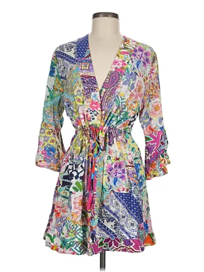Pre-owned Johnny Was Kimono In Blue