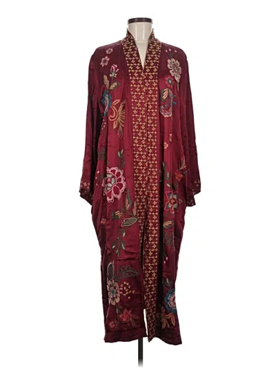 Pre-owned Johnny Was Kimono In Burgundy