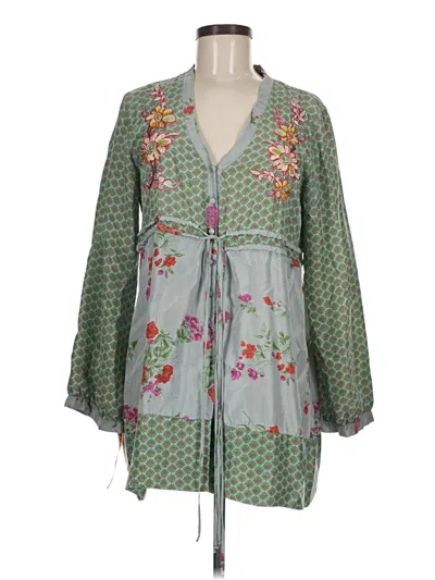Pre-owned Johnny Was Kimono In Green